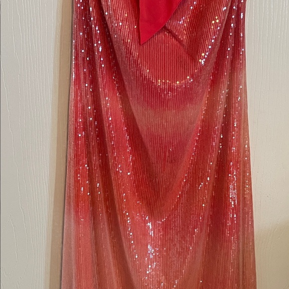 Eloquii Vibrant Red and Pink Sequin Backless Dress - Picture 8 of 8